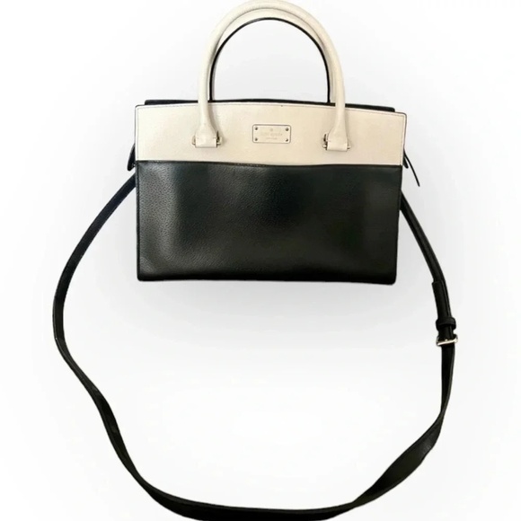 Kate Spade Black and Ivory Colorblock Grove Street Satchel Purse - Picture 1 of 14